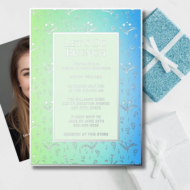 En Aluminium Invitation Brunch Enterrement de Vie de Jeune Fill (Créateur téléchargé)