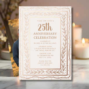 En Aluminium Invitation d'anniversaire de mariage de 25 ans Bla