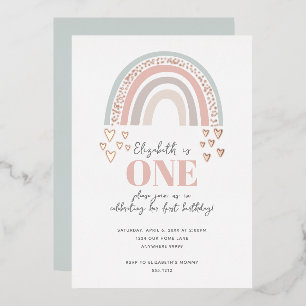 En Aluminium Invitation d'anniversaire Foil Boho Rainbow