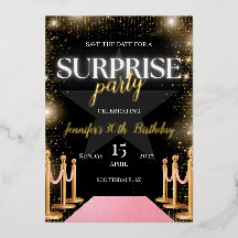 Invitation d'anniversaire Hollywood Glam Enregistr