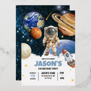 En Aluminium Invitation d'anniversaire pour l'espace extra-atmo