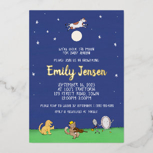 En Aluminium Invitation de baby shower personnalisée avec feuil
