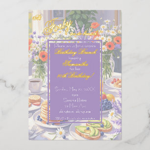 En Aluminium Invitation de Brunch Floral