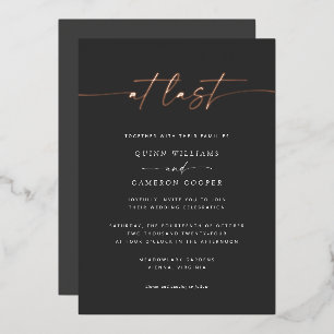En Aluminium Invitation de Dernier Mariage Foil sur Black
