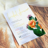 Invitation de douche de mariée Cactus & Fleurs Dés