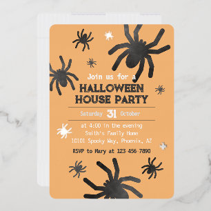 En Aluminium Invitation de fête d'Halloween araignée effrayante