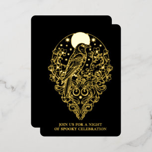 En Aluminium Invitation de fête Halloween Art Nouveau Raven Foi