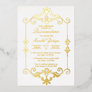 En Aluminium Invitation de feuille Quinceañera