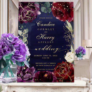 En Aluminium Invitation de Gold Foil Mariage II de la marine de