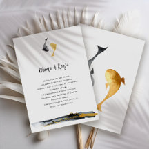 Invitation de mariage à feuille d'or de carpe à l'