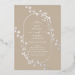 En Aluminium Invitation de mariage à motif floral moderne esqui