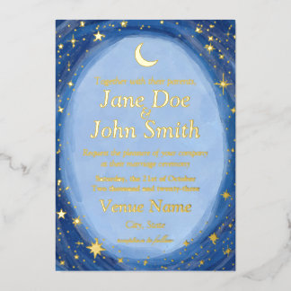 En Aluminium Invitation de mariage céleste étoilé artsy foil