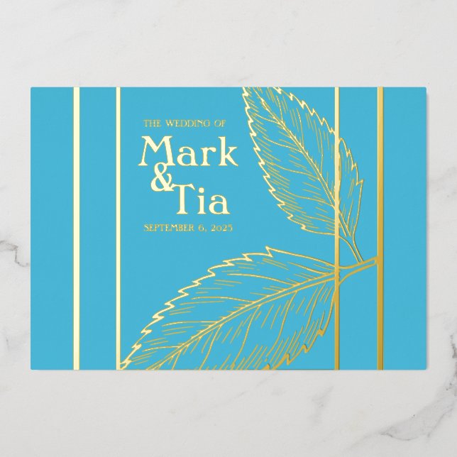 En Aluminium Invitation de mariage élégante (Recto)