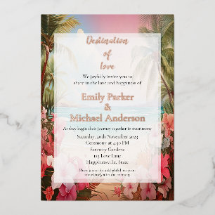 En Aluminium Invitation de mariage élégante avec feuille d'or