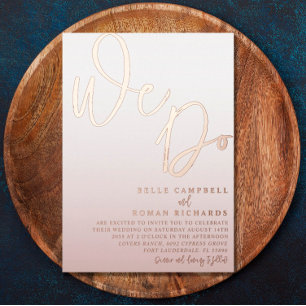 En Aluminium Invitation de mariage élégante Rose Gold We Do ave