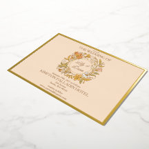 Invitation de mariage florale Art Nouveau élégante