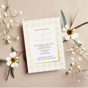 En Aluminium Invitation de mariage formelle et complexe avec fe