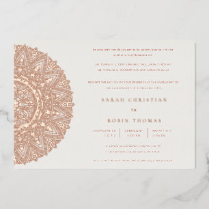En Aluminium Invitation de mariage mandala ornementée classique