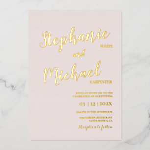 En Aluminium Invitation de mariage moderne réelle