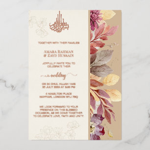 En Aluminium Invitation de mariage musulmane exquise Feuille