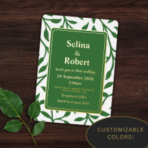 Invitation de papier d'aluminium Elegant Leaves