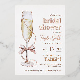En Aluminium Invitation de Pearls et Prosecco