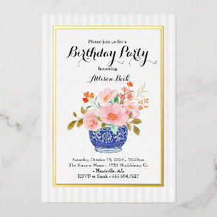 En Aluminium Invitation de vase Chinoiserie