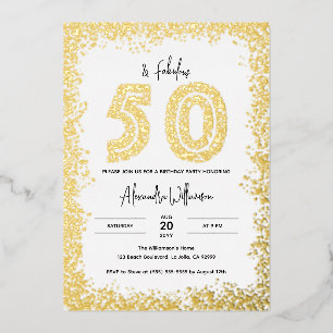 En Aluminium Invitation du 50e anniversaire 50 et Fabulous Re