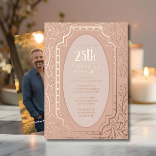 En Aluminium Invitation élégante pour les 25 ans de mariage ave