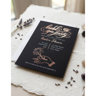 En Aluminium Invitation élégante pour une fête de spa de mariag