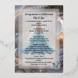En Aluminium Invitation for  for agirls fifteenth  birthday