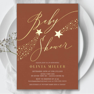 En Aluminium Invitation Little Star Baby shower Foil