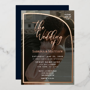 En Aluminium Invitation Mariage Foil Chic Floral Wreath