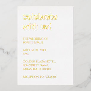 En Aluminium Invitation Mariage simple et élégante
