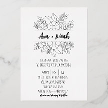 Invitation minimaliste Mariage Foil