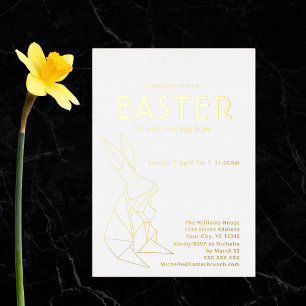 En Aluminium Invitation moderne pour brunch de Pâques avec feui