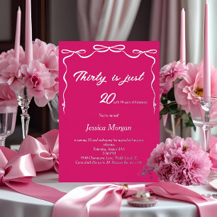 En Aluminium Invitation pour 30e anniversaire Rose et Argent Mo