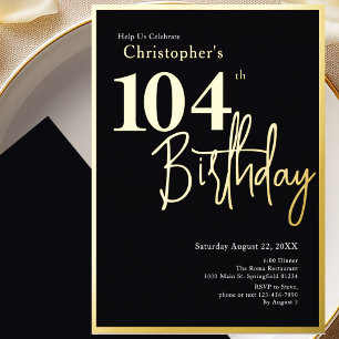 En Aluminium Invitation pour les 104 ans Moderne avec feuille d
