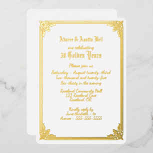En Aluminium Invitation pour les 50 ans de mariage