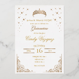 En Aluminium Invitation Quinceanera Foil