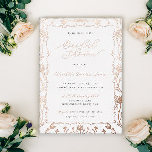 En Aluminium Invitation rose Gold Foil Douche nuptiale