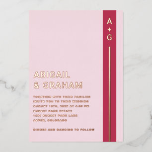 En Aluminium Invitation simple Mariage moderne Foil