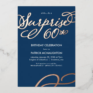 En Aluminium Invitation surprise 60 ans anniversaire feuille d'