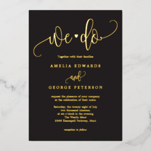En Aluminium Jolie calligraphie véritable invitation de mariage