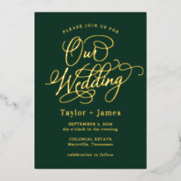 Jour Spécial VRAI FOIL Invitation de Mariage Éléga