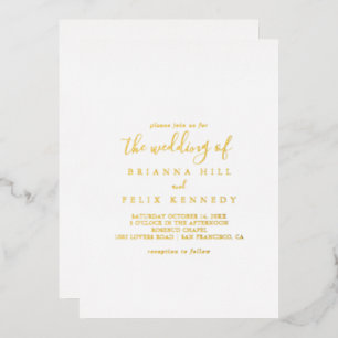 En Aluminium Le simple minimaliste Mariage de Foil Invitation