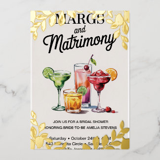 En Aluminium Marges et mariage Invitation à la douche nuptiale 