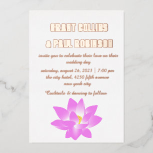 En Aluminium Mariage de typographie d'or Foil Invitation