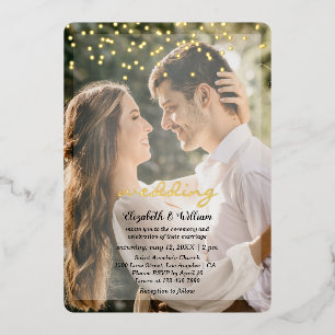 En Aluminium Mariage spécial Deux Photos Foil Invitation