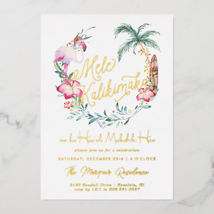 En Aluminium Mele Kalikimaka   Invitation à un Noël d'Île